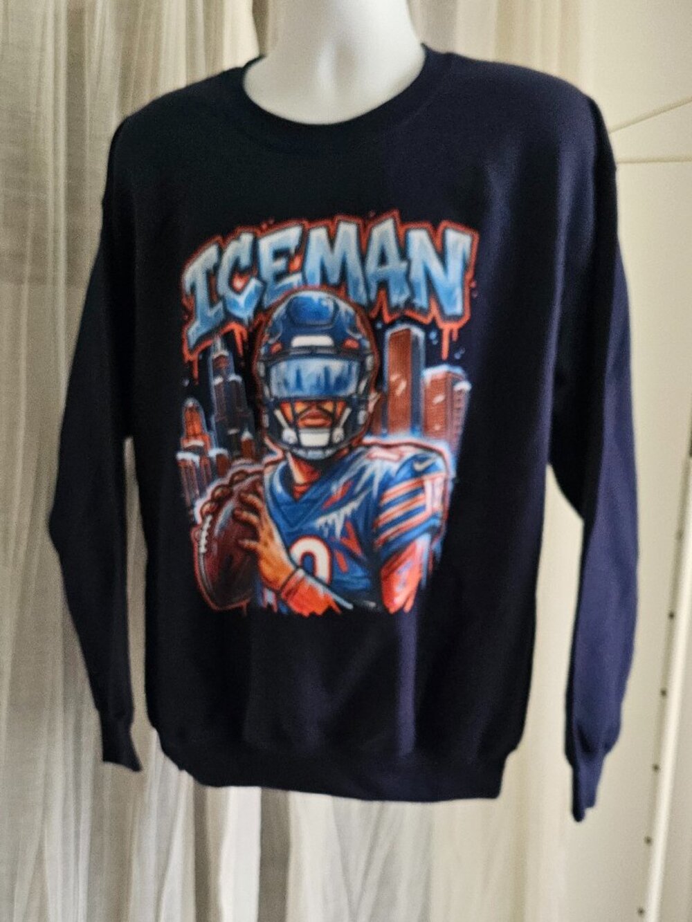Men's Iceman Crew Neck Sweatshirt Navy Size L NEW